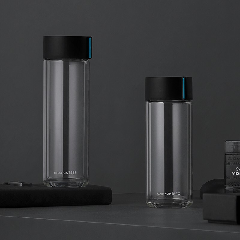 茶花（CHAHUA）欧铂兹*双层抗菌玻璃杯水杯茶杯抗菌水杯 260ml 白色