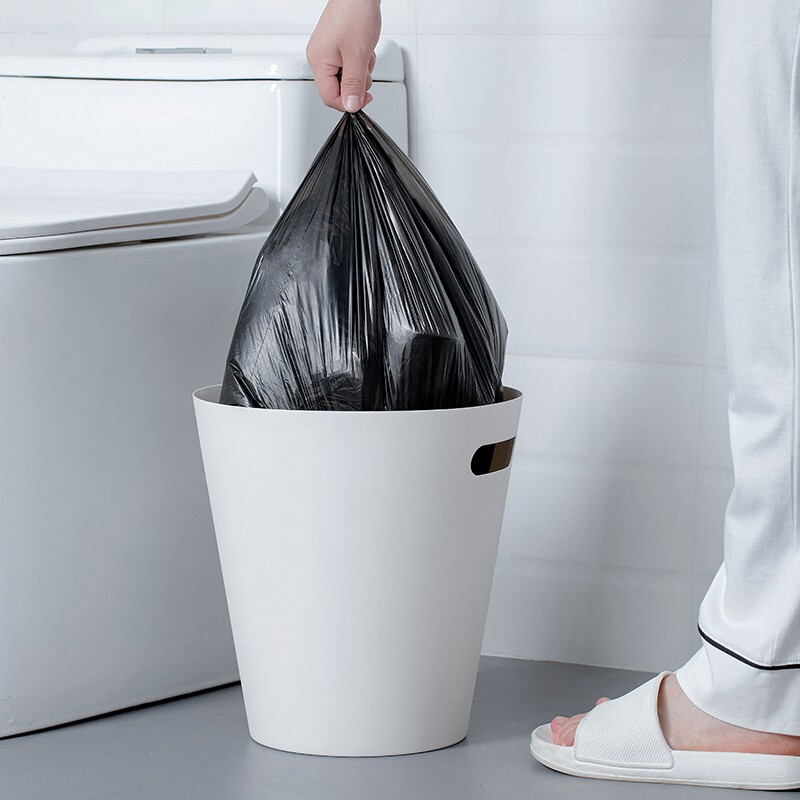 茶花平扣垃圾袋厨房卫生间一次性塑料袋办公室宿舍实用垃圾袋 实用垃圾袋5卷装L20