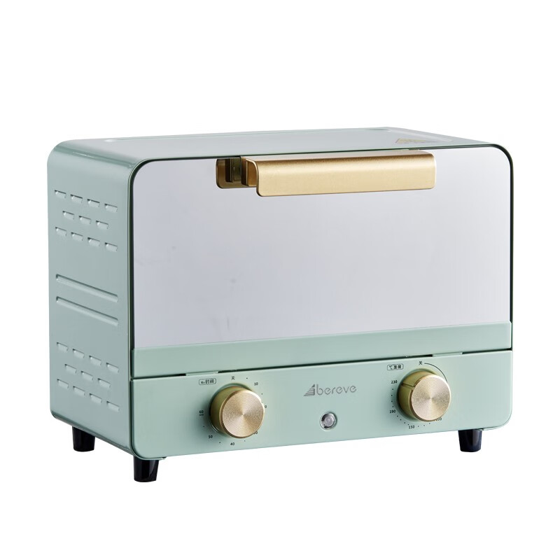 Abereve 家用小型电烤箱 双层烤炉12L烘焙迷你多功能加热箱全自动蛋糕烤面包烤鸡翅烤蛋挞披萨机ABL-12A12 浅绿色 12L