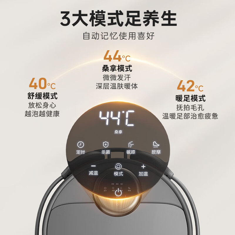 小熊（Bear）泡脚桶 全自动按摩恒温加热足浴盆 高深泡脚桶 智能杀菌泡脚盆过膝 爱膝桶 父亲节礼物ZYP-E10J1