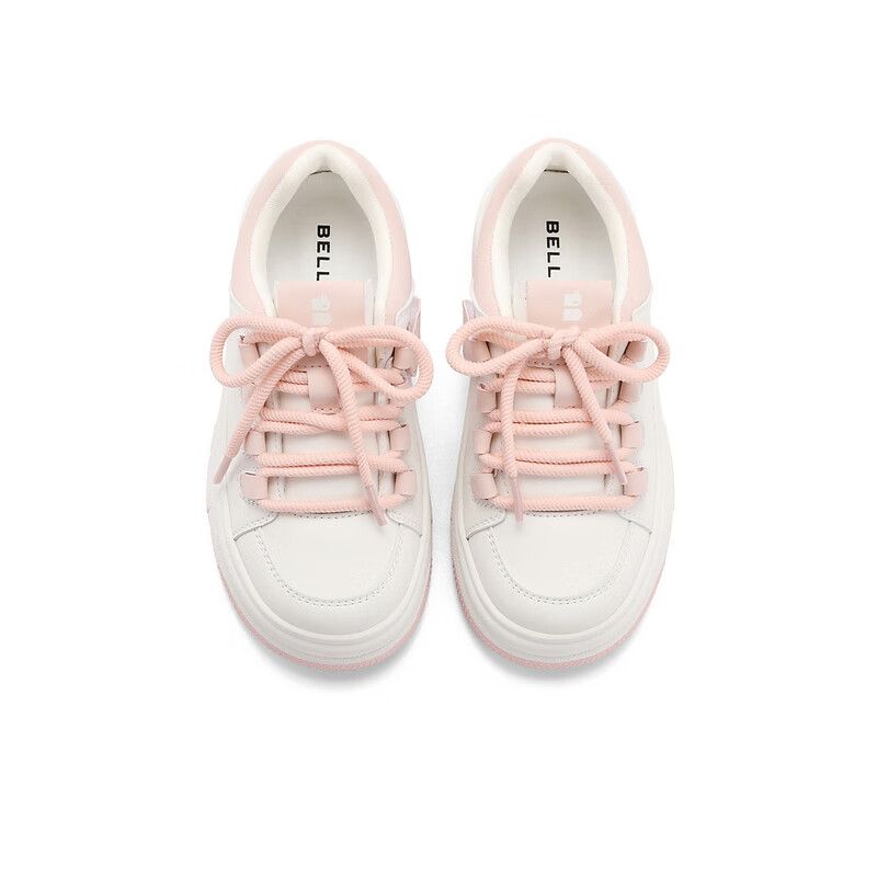 百丽撞色板鞋童2023秋季新商场同款百搭舒适小白鞋A3205C83 白色 30