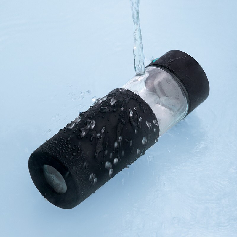 茶花（CHAHUA）欧铂兹*单层抗菌玻璃杯310ml水杯茶杯抗菌 310ml 黑色