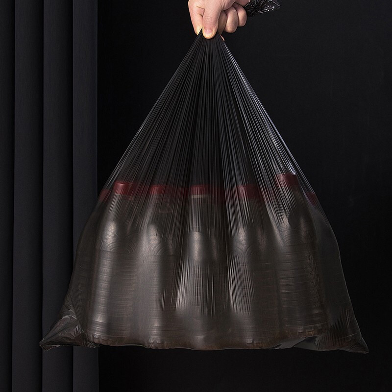 茶花平口垃圾袋厨房卫生间一次性塑料袋办公室宿舍厚韧垃圾袋 厚韧垃圾袋3卷装M30