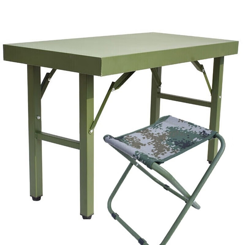 荣兵野战桌参谋指挥钢板桌800*400*500mm单兵折叠桌训练会议桌作业桌 折叠桌
