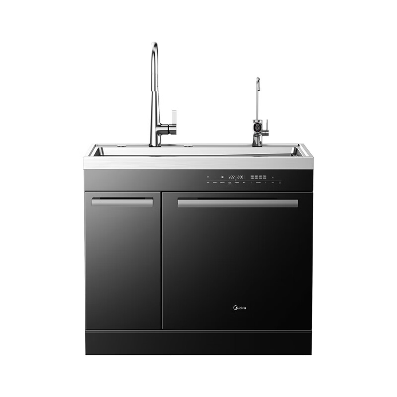 美的集成水槽洗碗机一体去残水13套洗消烘存四星消毒1000G反渗透净水器 双一级水效58L大单槽 LX30P