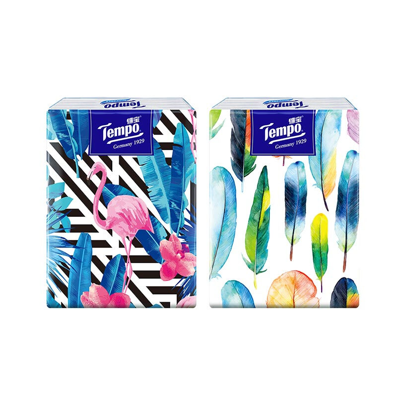 得宝Mini系列手帕纸4层加厚小包纸巾5张天然无味 Mini 无香手帕纸5张*18包*1组