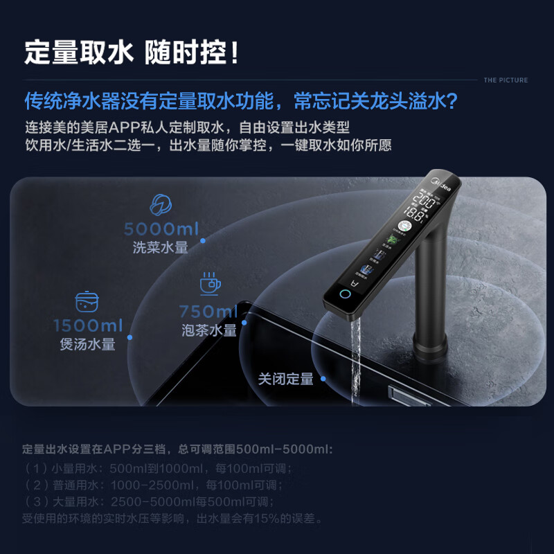美的（Midea）省芯直饮净水器套装【白泽1000Gpro+前置过滤器-24pro】厨下式智能水龙头 RO反渗透家用一体净饮机