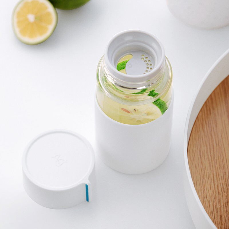 茶花（CHAHUA）欧铂兹*单层抗菌玻璃杯310ml水杯茶杯抗菌 310ml 黑色