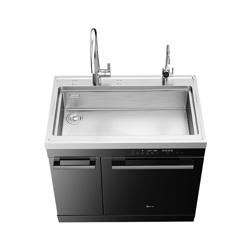 美的集成水槽洗碗机一体去残水13套洗消烘存四星消毒1000G反渗透净水器 双一级水效58L大单槽 LX30P