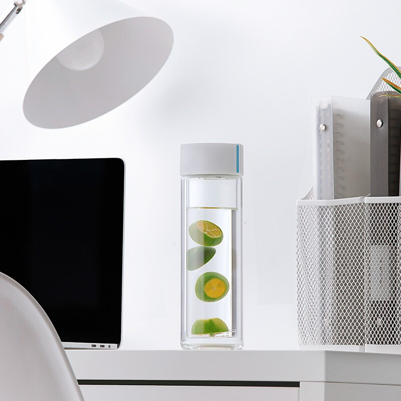 茶花（CHAHUA）欧铂兹*双层抗菌玻璃杯水杯茶杯抗菌水杯 260ml 白色