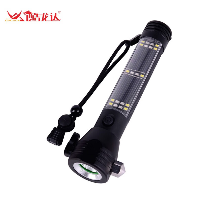 酷龙达（coloda) 多功能车载手电筒安全锤车用救生破窗锤逃生应急太阳能充电CLD-YF20