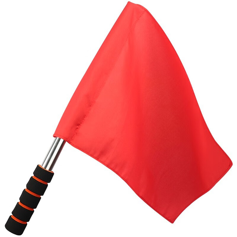 军凯鹏飞发令旗信号旗不锈钢杆交通指挥旗指令旗运动会手旗裁判旗警示旗  红色手旗