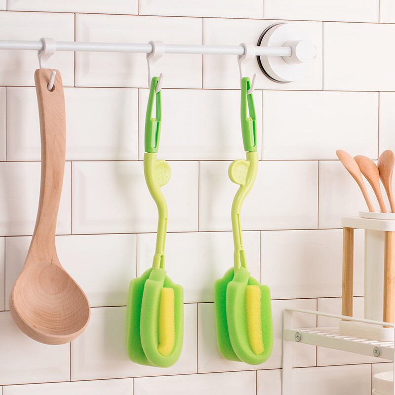 茶花（CHAHUA） 茶花旋转式海绵奶瓶刷子耐用海棉奶瓶清洁刷海棉杯刷颜色随机