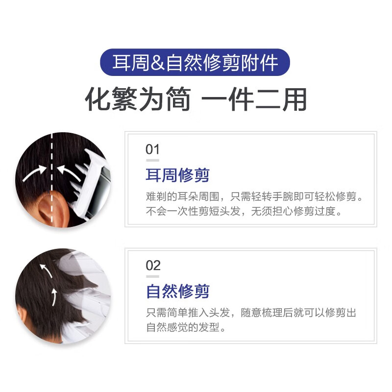 松下（Panasonic） 电推子理发器成人剃发器充电式理发器电动剃头器PGF40 ER-PGF40W405 白色