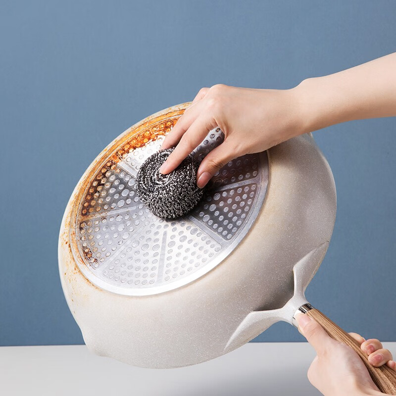 茶花（CHAHUA） 不生锈清洁球钢丝球洗碗铁丝球擦刷洗锅刷锅洗碗 【3包9个】金属钢丝球