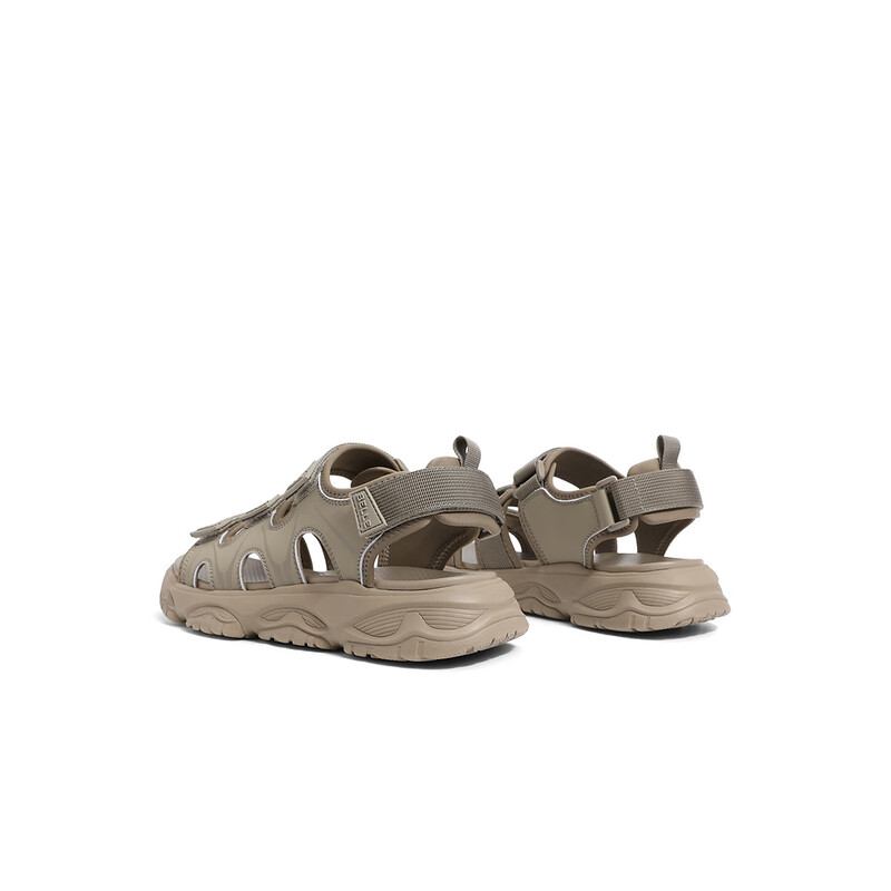 百丽沙滩鞋男鞋2023夏新商场同款魔术贴户外休闲运动凉鞋A1152BL3 杏色 40