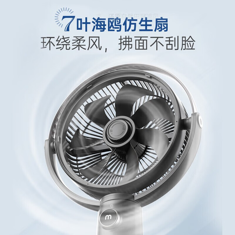 摩飞电器（Morphyrichards）电风扇 家用台式落地扇 7叶变频节能轻柔音风扇 一级能效立式伸缩便携电扇 MR3800 白