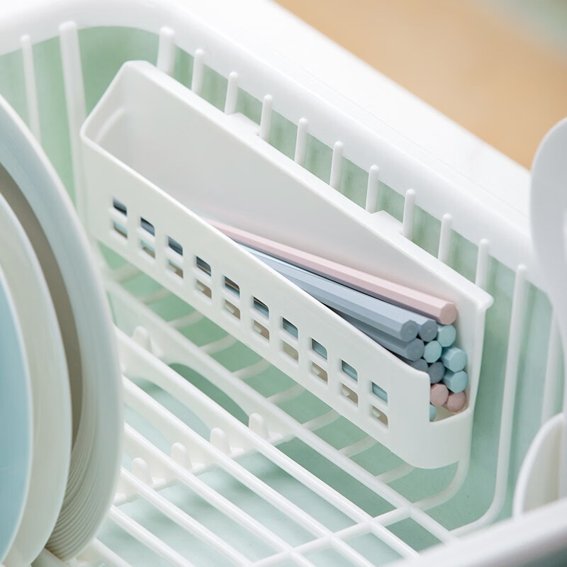 茶花（CHAHUA） 茶花欧式带盖碗碟架放碗架收纳盒沥水架装碗筷收纳箱碗柜置物 【大号】粉色【1817可立碟/带筷筒/分体式盖】