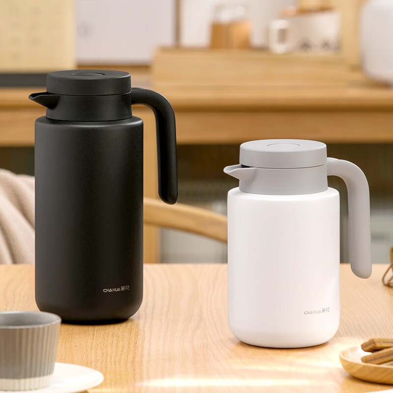 茶花（CHAHUA） 茶花保温水壶家用大容量便携热水壶学生热水瓶保温水瓶不锈钢 【1.2L】白色