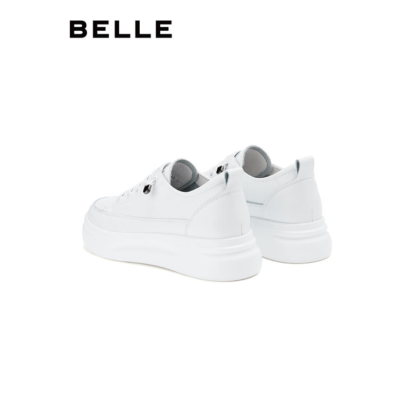 百丽小白鞋女鞋春夏商场新款厚底增高一脚蹬单鞋透气休闲鞋子女预售 白色 37