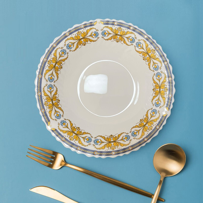 康宁餐具 餐具套装耐高温玻璃碗碟盘套装 彭巴杜夫人 餐具12件套B 12头