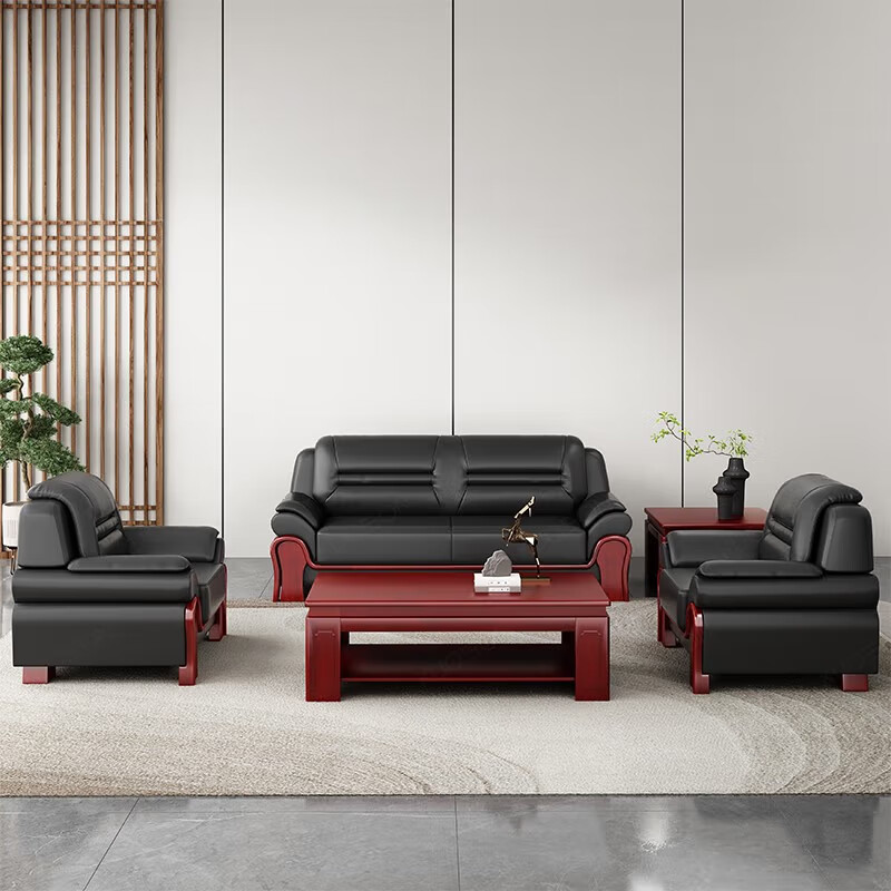 臻远 ZYJJ-80269办公室沙发简约商务沙发茶几组合休闲沙发 西皮单人位