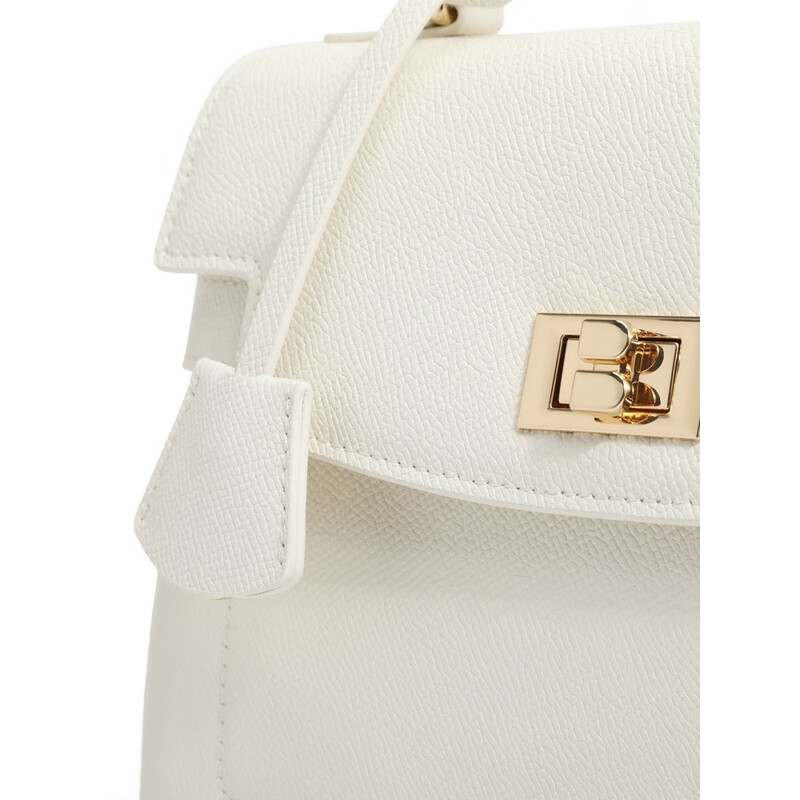 百丽简约气质凯莉包2023夏季新款轻奢质感单肩斜挎手提包X6689BX3 米色 F