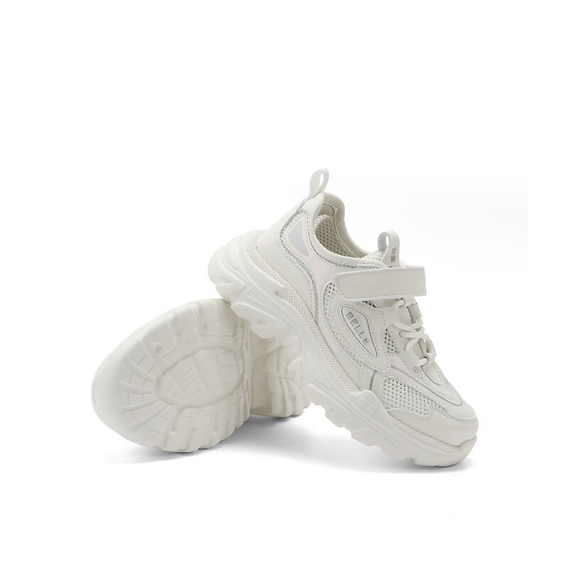 百丽简约百搭老爹鞋童鞋2023夏季新商场同款厚底运动鞋HS001B83 米色 34