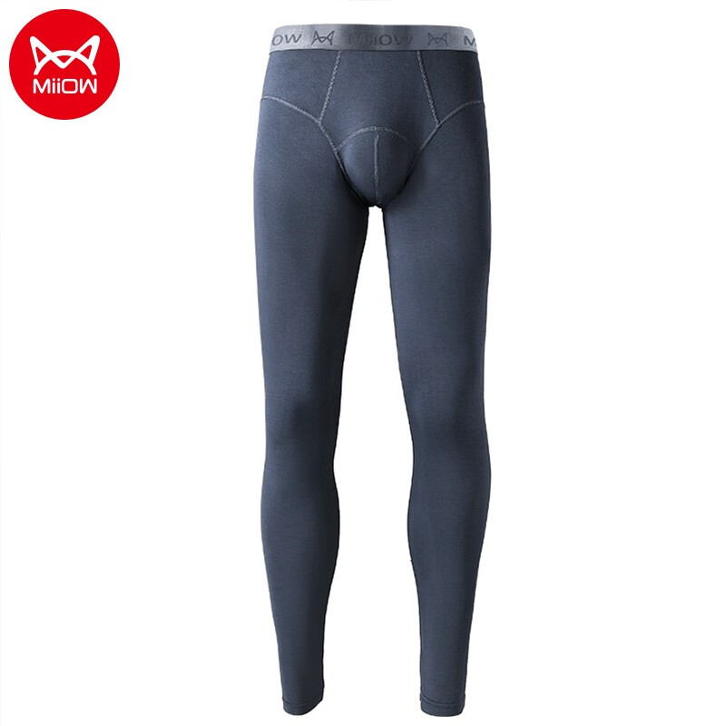 miiow 猫人 莫代尔秋裤男薄款无痕紧身保暖裤免穿内裤男士打底裤单件