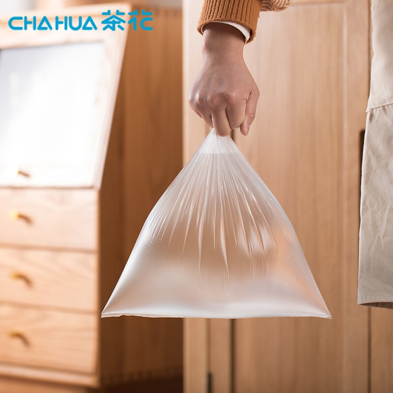 茶花保鲜袋断点式家用经济装食品袋加厚连卷密封袋冰箱冷冻袋微波 【450只】优易撕*保鲜袋L（25*35cm）