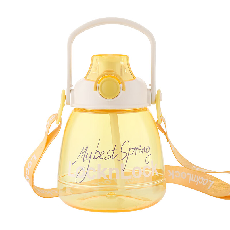 乐扣乐扣（locknlock）双饮嘟嘟壶便携提手高颜值大肚杯学生水杯1.2L密封HLC684YELFU