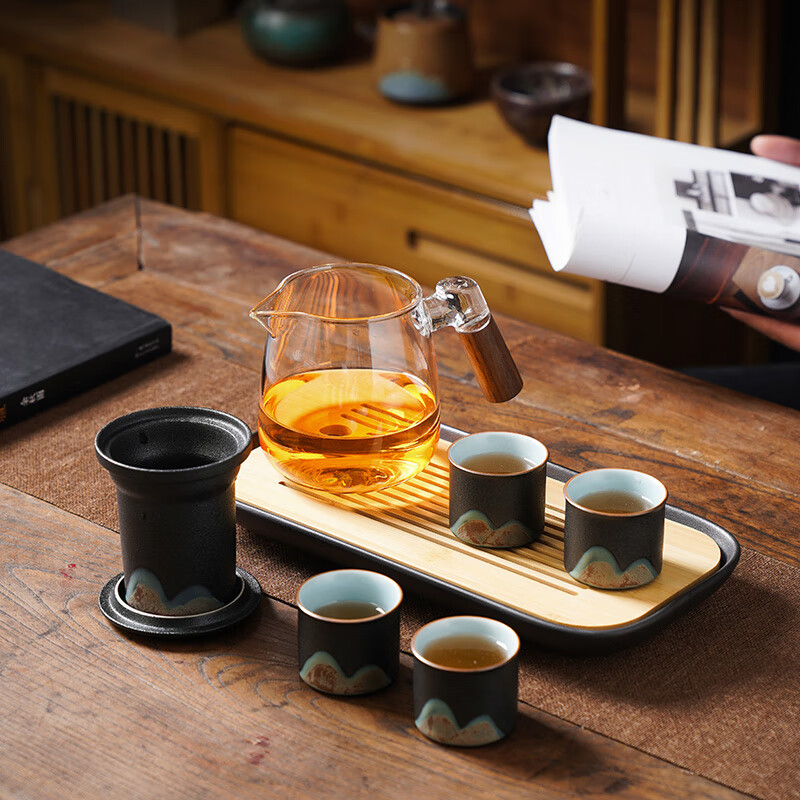五拾缘品山商务套组WSY-23A02一壶/四杯/盘+礼盒