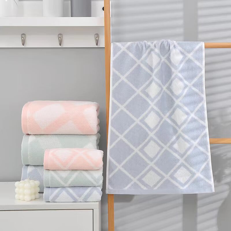 汉司家纺 34*72cm 纯棉楞型格毛巾(计价单位：块) 多色