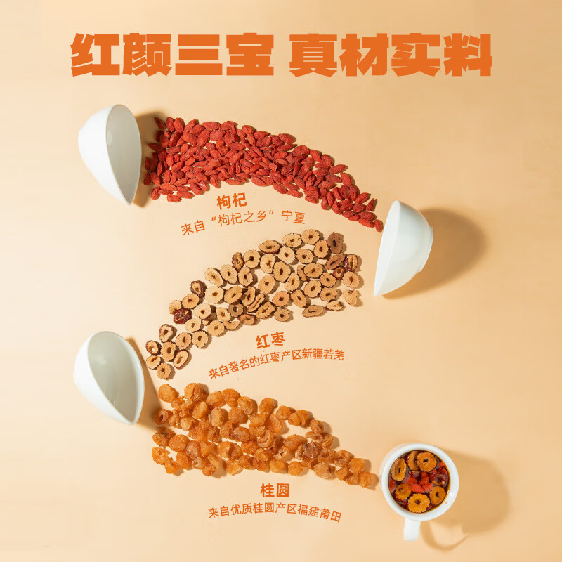 老金磨方 桂圆红枣枸杞茶元气三宝药食同源四季常备水果茶包养生茶叶热泡大姨妈送女友120g