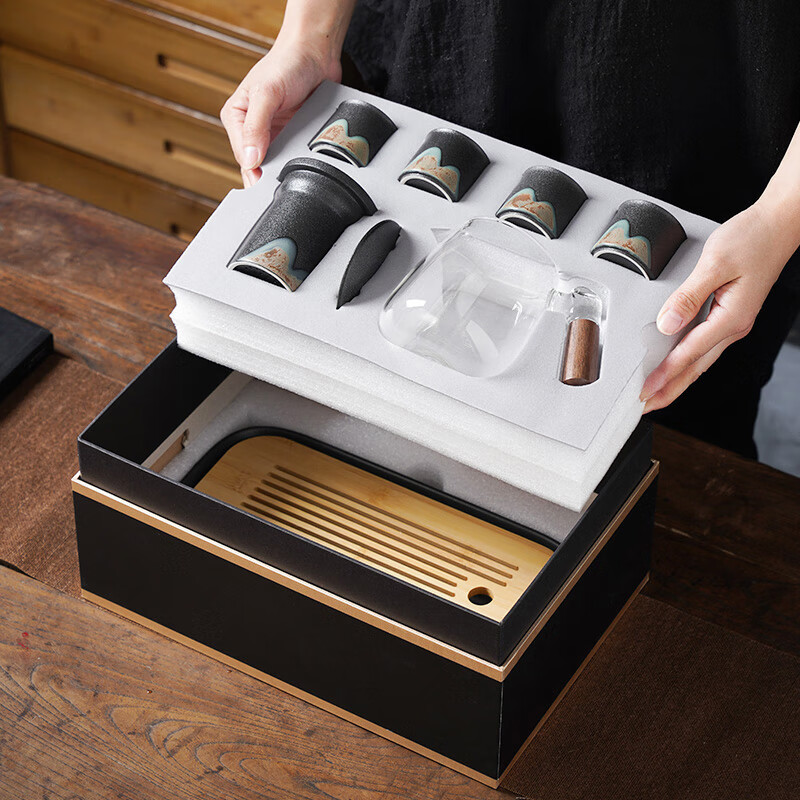 五拾缘品山商务套组WSY-23A02一壶/四杯/盘+礼盒