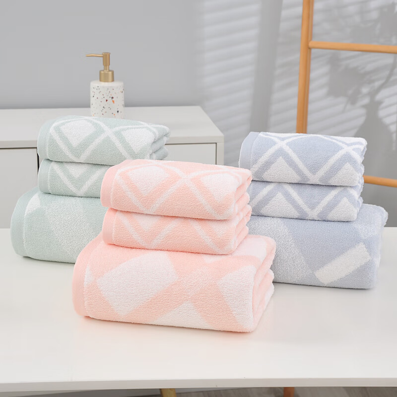 汉司家纺 34*72cm 纯棉楞型格毛巾(计价单位：块) 多色