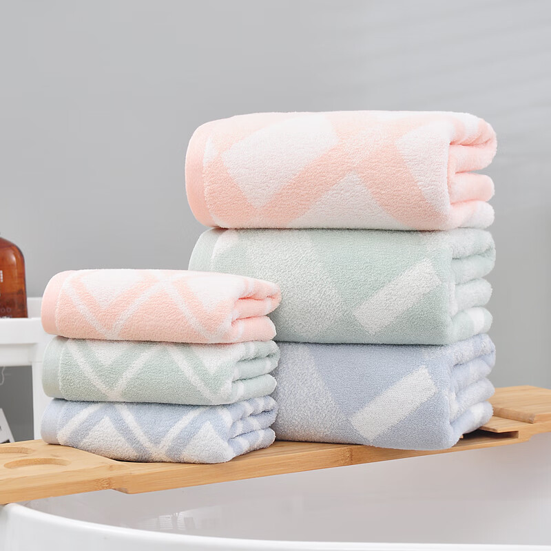 汉司家纺 34*72cm 纯棉楞型格毛巾(计价单位：块) 多色