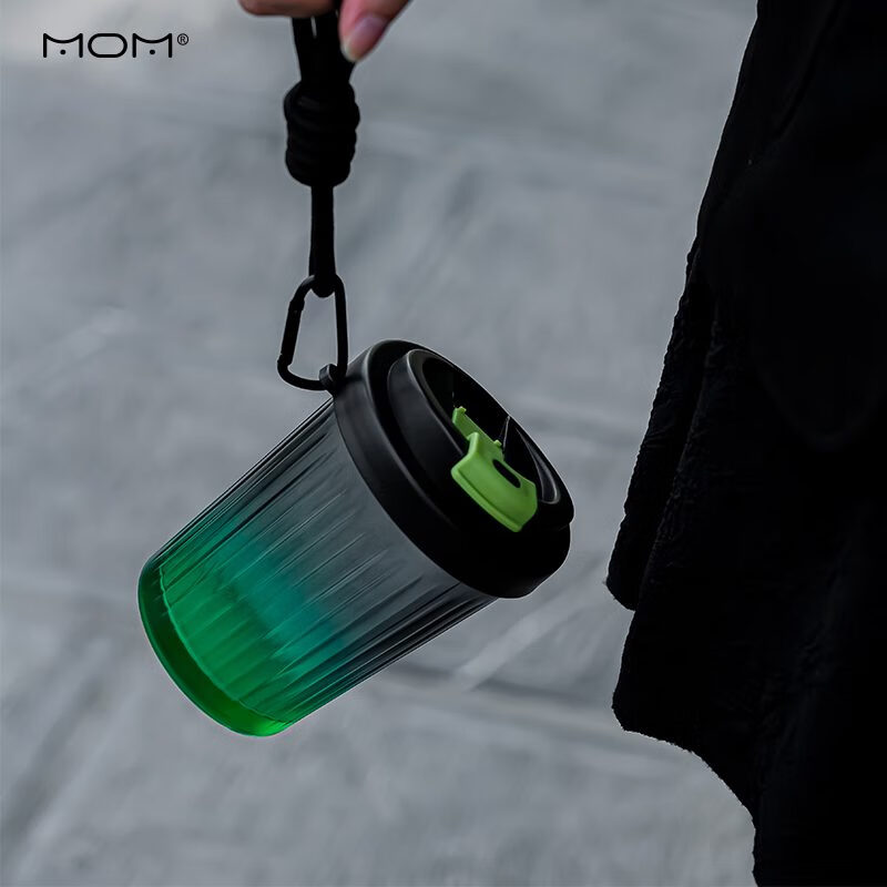 山重山咖啡杯女学生玻璃水杯车载夏季高颜值水杯便携式设计感直饮杯6121 甜酷黑粉420ml 0只