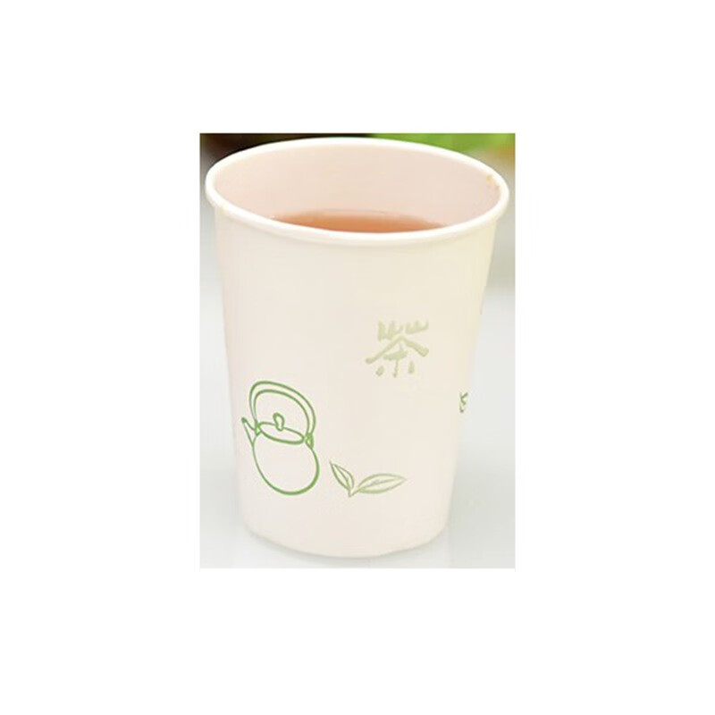 史泰博 纸杯/塑料杯 一次性加厚水杯 冷热两用隔热杯子 办公专用 茶香图案(100只/250ml)