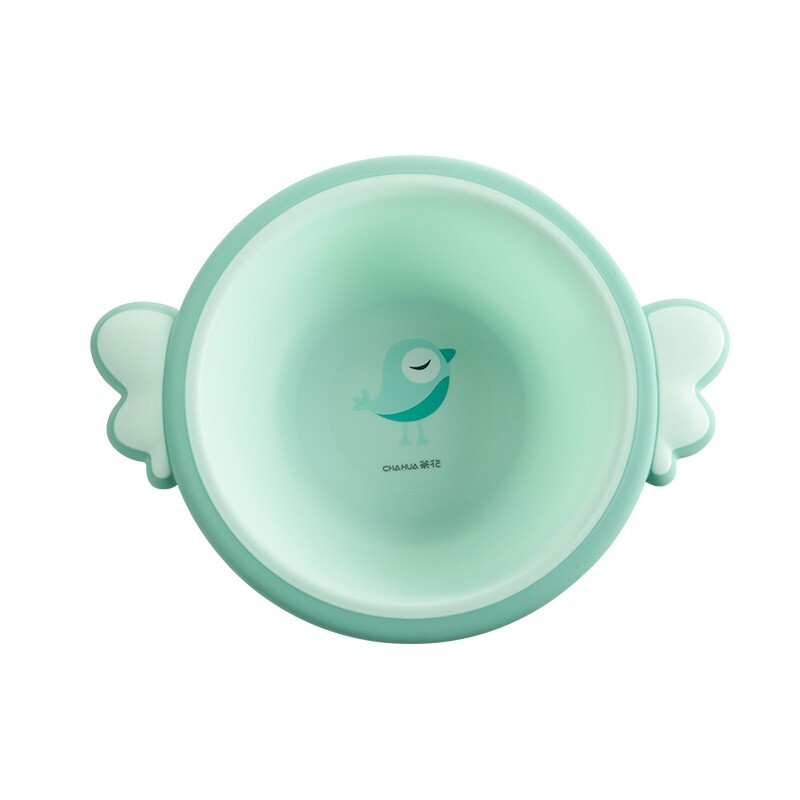 茶花初生婴儿洗脸盆新生儿童用品洗屁股可爱加厚翅膀把手卡通PP用宝宝面盆小盆 公主粉