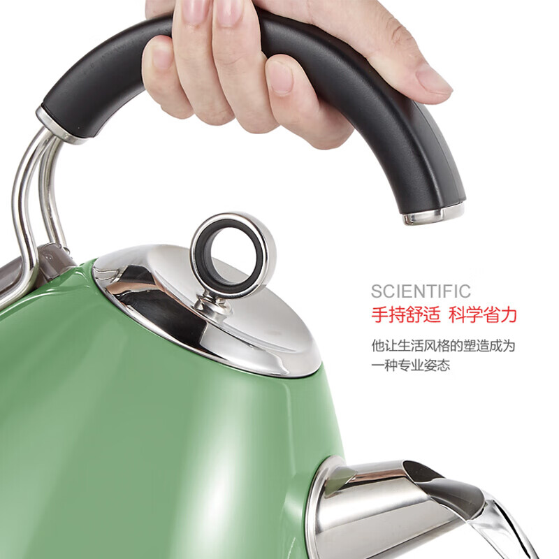 摩飞电器（Morphyrichards） 家用电热水壶进口304不锈钢大容量烧水壶 MR7456A MR7456A绿色1.5L