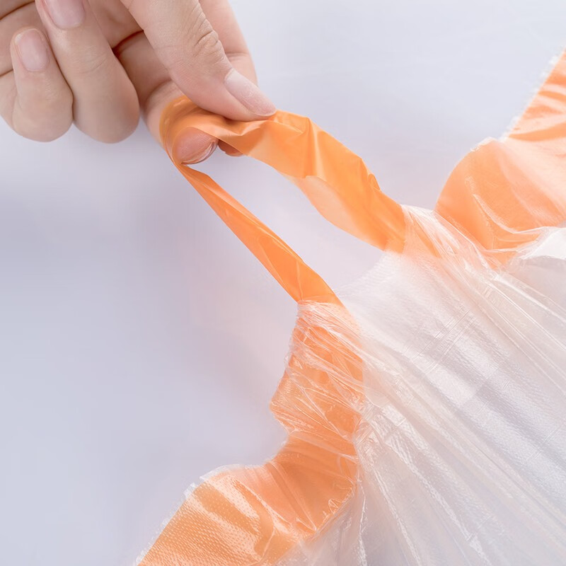 茶花穿绳式垃圾袋加厚自动收口家用厨房卫生间点断式一次性塑料袋 【60只颜色随机】穿绳式垃圾袋(45*50cm)