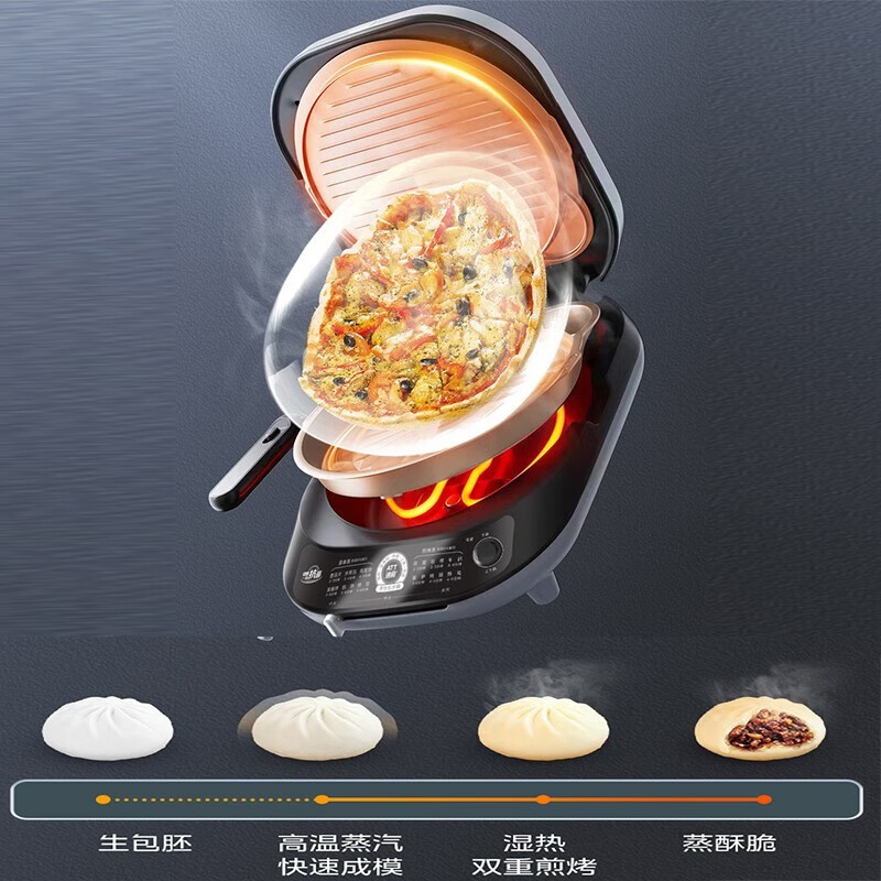 美的（Midea）电饼铛可拆洗家用煎烤机双面加热加深大火力烙饼煎饼三明治早餐机蒸汽 JKE3036