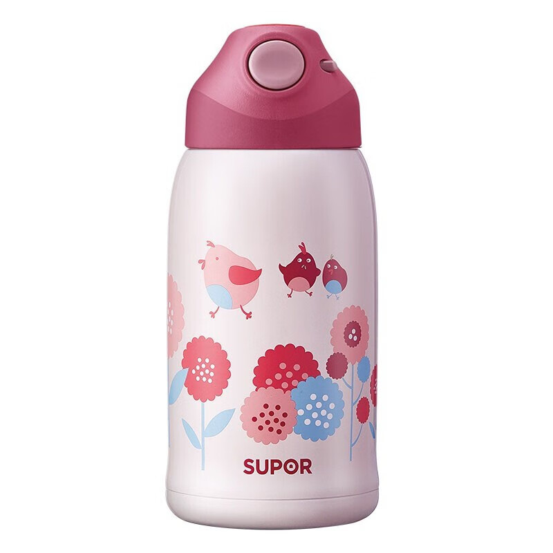 苏泊尔（SUPOR）保温杯儿童保温水杯304不锈钢真空水杯学生便携杯子卡通杯子 KC67DG10咕咕鸡670ml两用杯盖