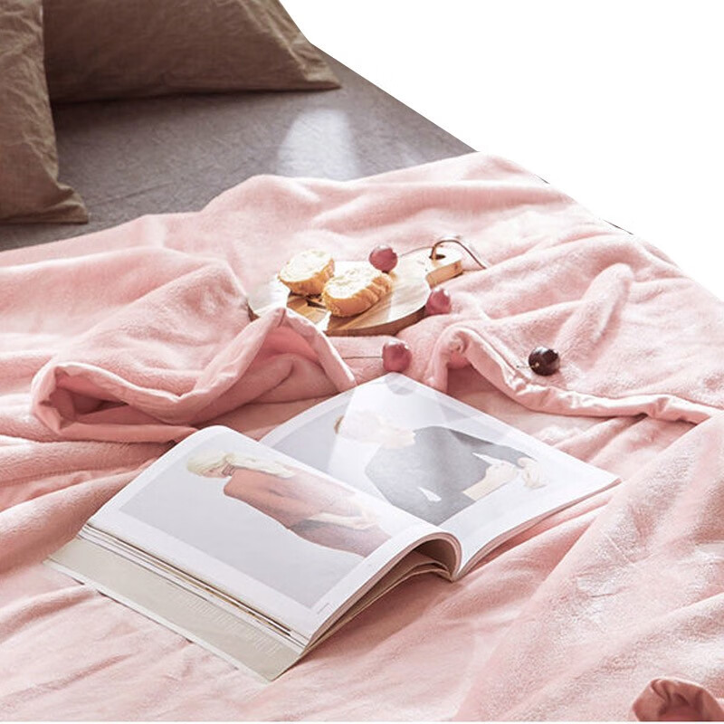 Tri-polar法兰绒毛毯加厚绒毯盖毯 TP3012 韩国粉 180*200cm