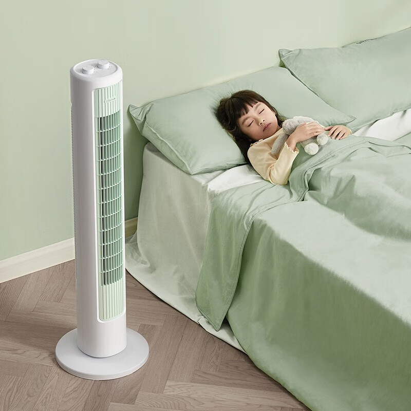 小熊（Bear）电风扇 无叶风扇 落地家用节能可定时摇头风扇低噪塔扇 塔式落地扇浅绿色DFS-D40G1