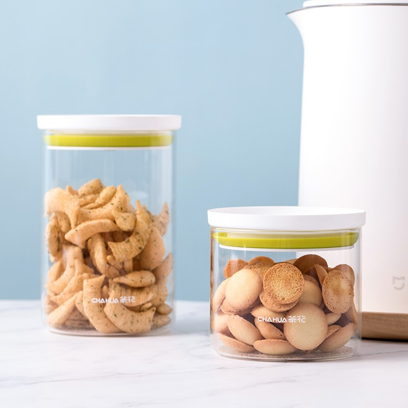 茶花密封罐玻璃食品瓶子蜂蜜柠檬百香果瓶泡菜坛子带盖家用厨房储物罐 【750ML】中号