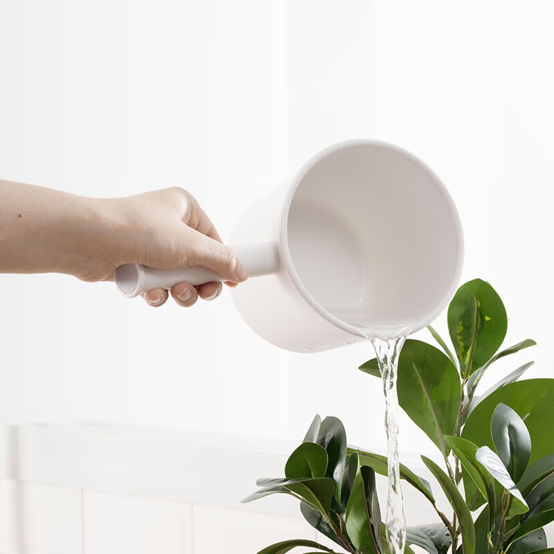 茶花朴简日式单手桶 家用厨房水瓢 浇花长柄水勺沐浴塑料手桶 贝利单手勺