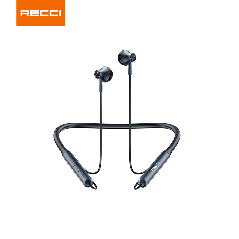 RECCI锐思（Recci） REP-W16无线蓝牙耳机双耳挂脖式运动跑步挂耳式耳麦安卓通用超长待机超长续航 黑色