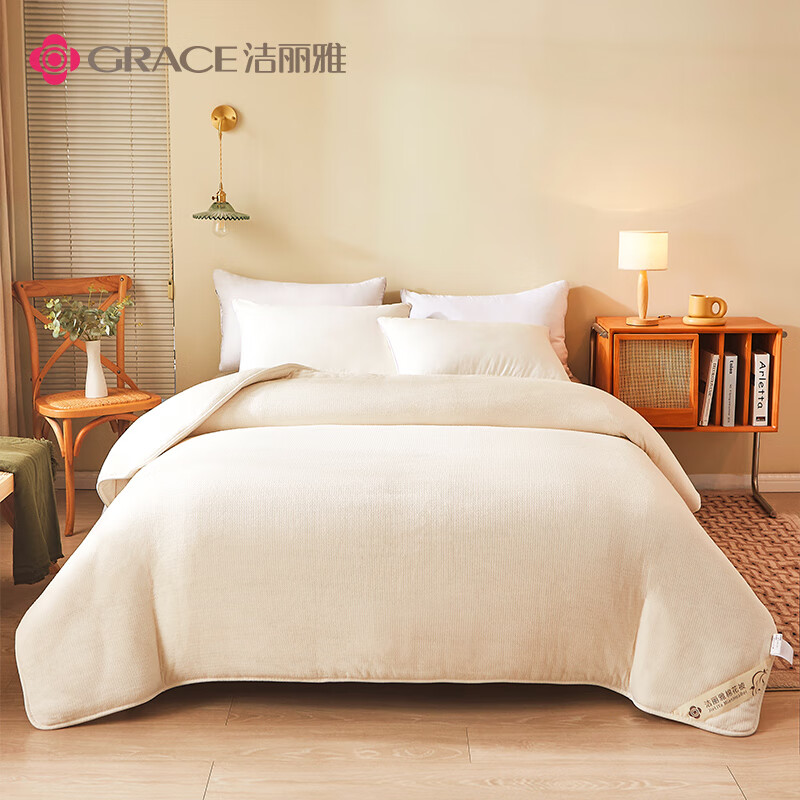 洁丽雅（Grace）新疆长绒棉棉花被子 棉被棉花胎棉絮床垫被 四季被芯被褥子单人秋冬春秋被 150*200cm 5斤